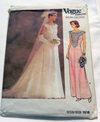 1518 VOG FLARE BRIDE DRESS, TRAIN, PETTICOAT, DRESS PATTERN 12